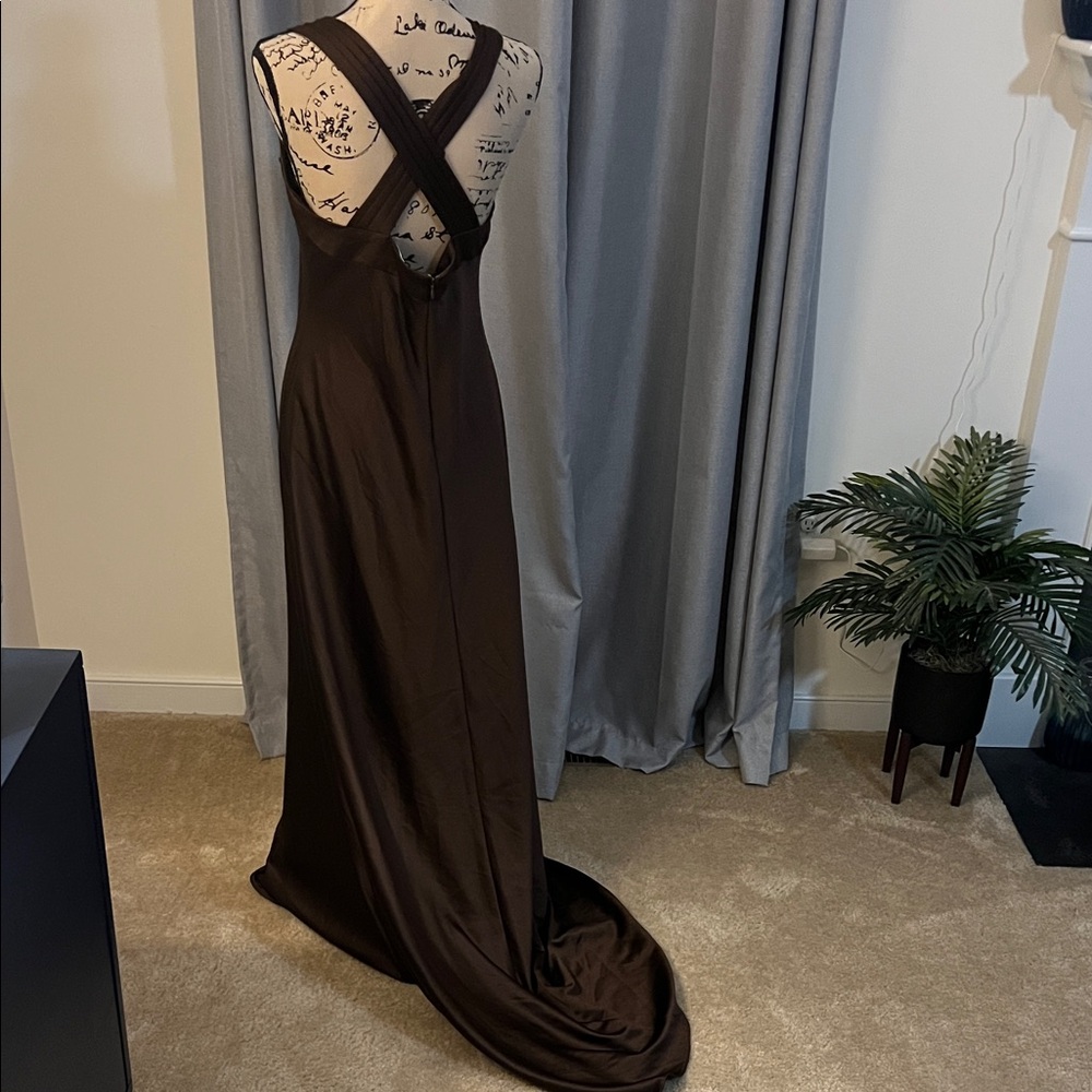 Calvin Klein Elegant Brown Backless Dress - Picture 5 of 5